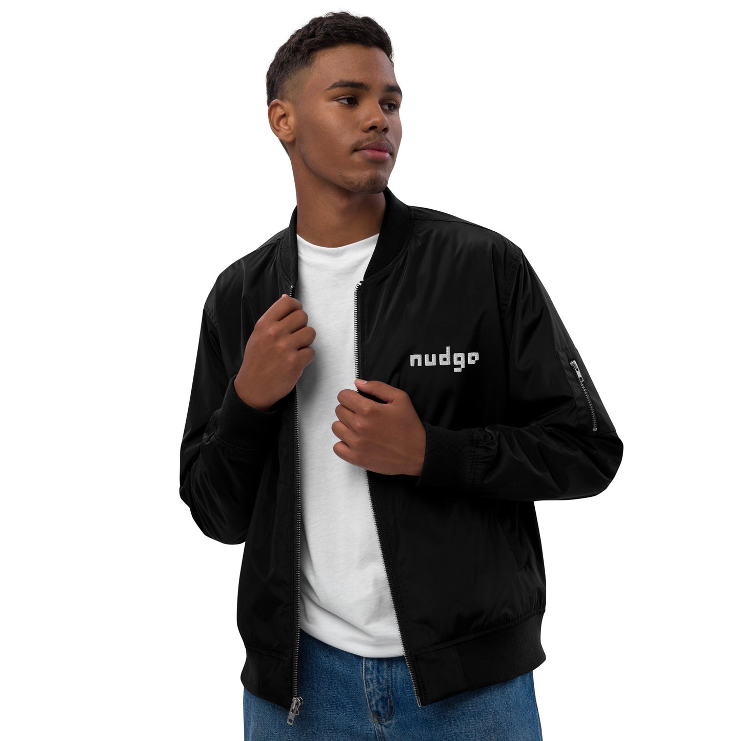 Nudge - Premium recycled bomber jacket - Embroidered